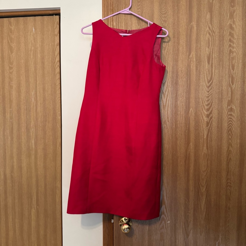 Silk and Wool Red Sleeveless Dress